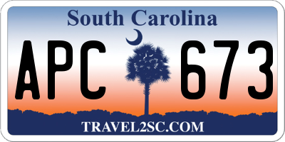 SC license plate APC673