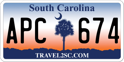 SC license plate APC674