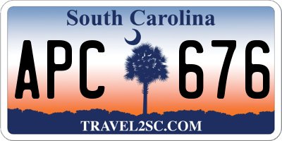 SC license plate APC676