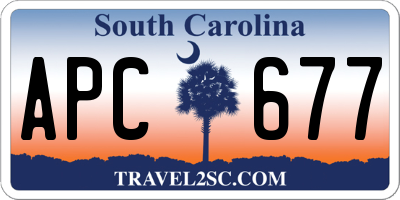 SC license plate APC677