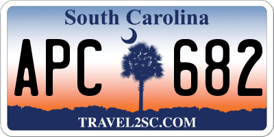 SC license plate APC682