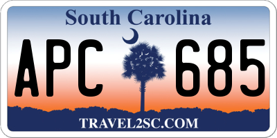 SC license plate APC685
