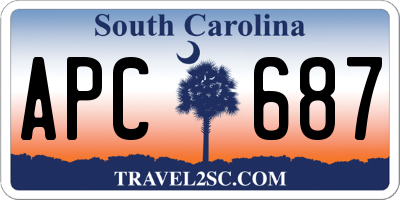 SC license plate APC687
