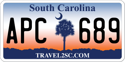SC license plate APC689