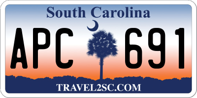 SC license plate APC691