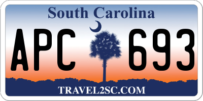 SC license plate APC693