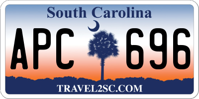 SC license plate APC696