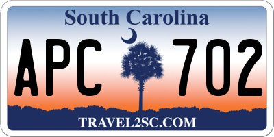 SC license plate APC702