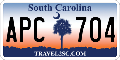 SC license plate APC704