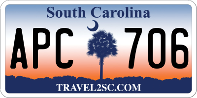 SC license plate APC706