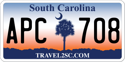 SC license plate APC708