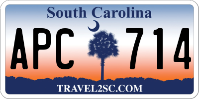 SC license plate APC714