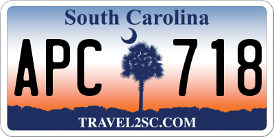 SC license plate APC718