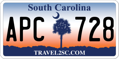 SC license plate APC728