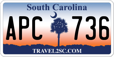 SC license plate APC736
