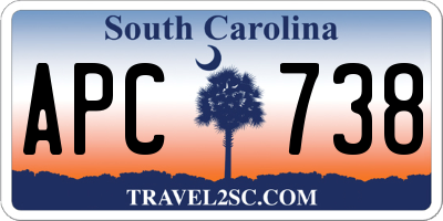 SC license plate APC738