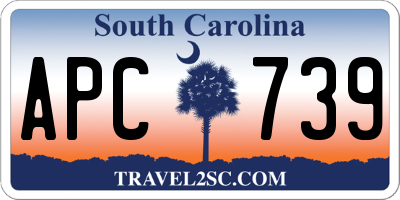 SC license plate APC739