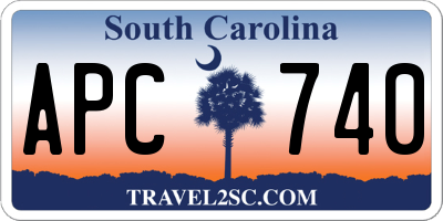 SC license plate APC740