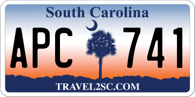 SC license plate APC741