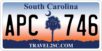 SC license plate APC746