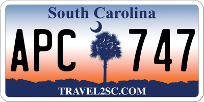SC license plate APC747
