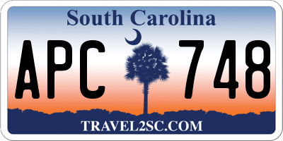 SC license plate APC748