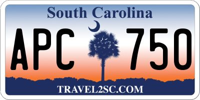 SC license plate APC750