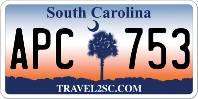 SC license plate APC753