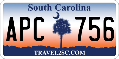 SC license plate APC756