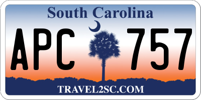 SC license plate APC757