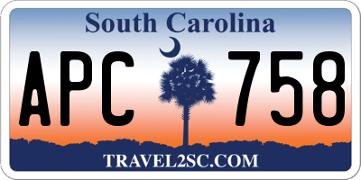 SC license plate APC758