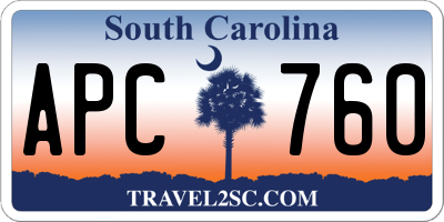 SC license plate APC760