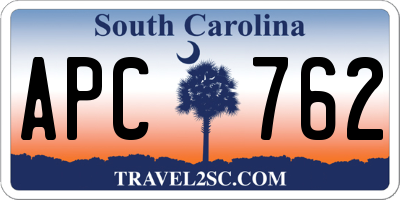 SC license plate APC762