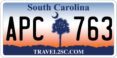SC license plate APC763