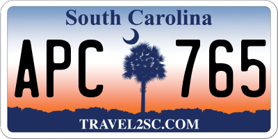 SC license plate APC765
