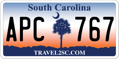 SC license plate APC767