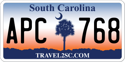 SC license plate APC768