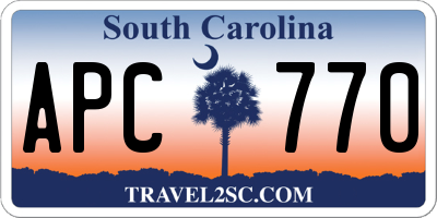 SC license plate APC770