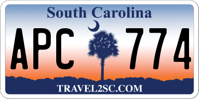 SC license plate APC774
