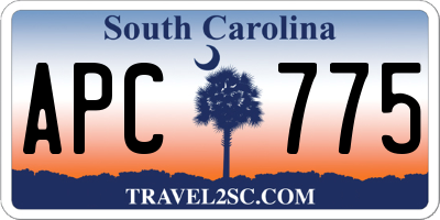 SC license plate APC775