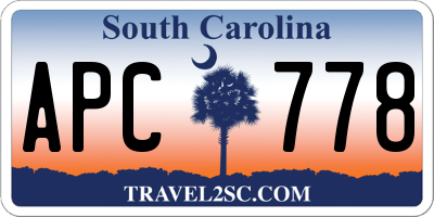 SC license plate APC778
