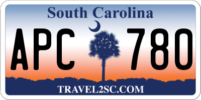 SC license plate APC780