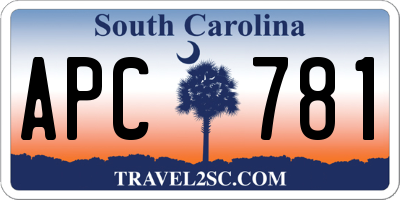 SC license plate APC781