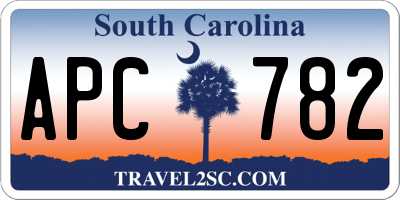 SC license plate APC782