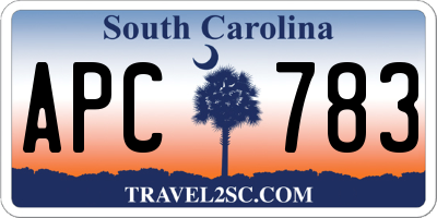 SC license plate APC783