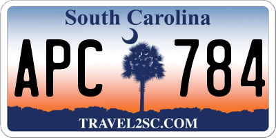 SC license plate APC784