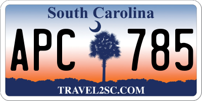 SC license plate APC785