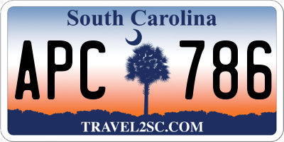 SC license plate APC786