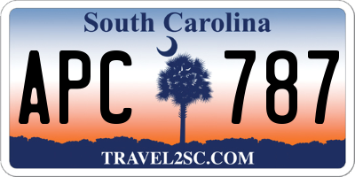 SC license plate APC787