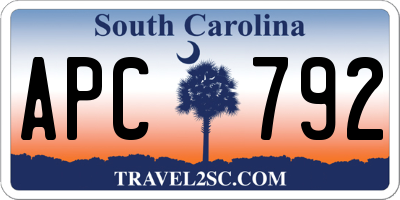 SC license plate APC792